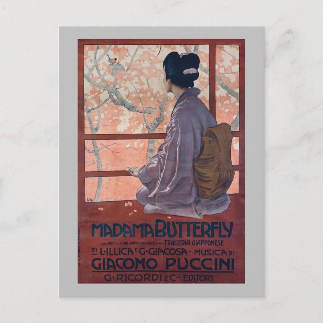 Madama Butterfly Vintage Poster (1904) Postkarte (Vorderseite)