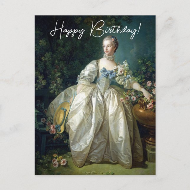 Madame Bergeret 1766 Boucher Happy Birthday Postkarte (Vorderseite)