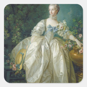 Madame Bergeret, C. 1766 (Öl auf Leinwand) Quadratischer Aufkleber
