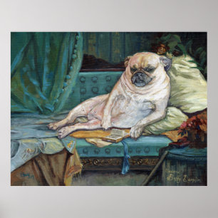 Madame Buffy Dumplin in ihrem Boudoir-Pet-Portrait Poster
