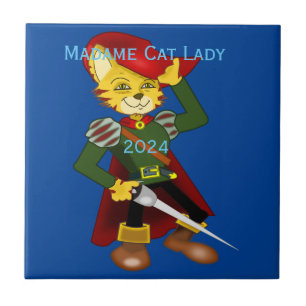 Madame Cat Lady 2024 für Präsident Thunder_Cove Fliese
