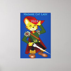 Madame Cat Lady 2024 für Präsident Thunder_Cove Leinwanddruck