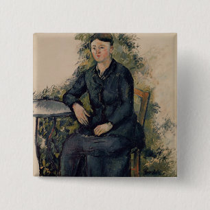 Madame Cezanne im Garten, 1880- Paul-Cezanne Button