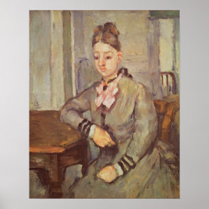 Madame Cezanne Leaning auf einem Tisch, 1873-77 Poster