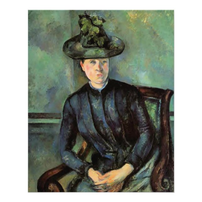 Madame Cezanne mit grünem Hut, Fotodruck (Vorne)