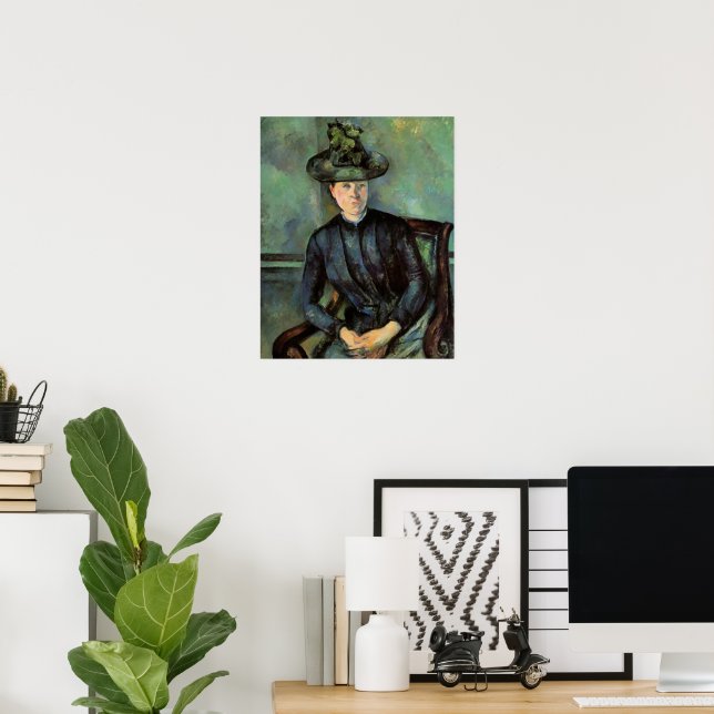 Madame Cezanne mit grünem Hut, Poster (Heimbüro)
