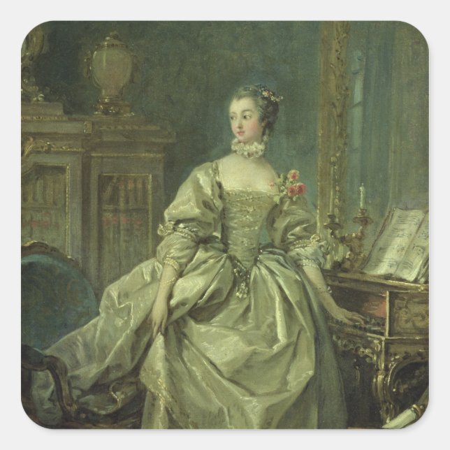 Madame de Pompadour Quadratischer Aufkleber (Vorderseite)