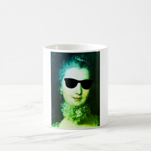 ♥ Madame de Pompadour with sunglasses crazy ♥ Kaffeetasse (Mittel)