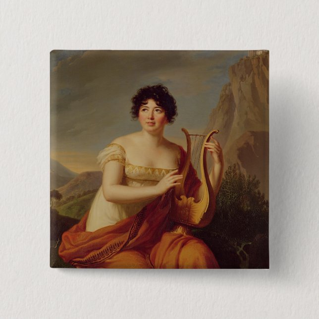 Madame de Stael als Corinne Button (Vorderseite)