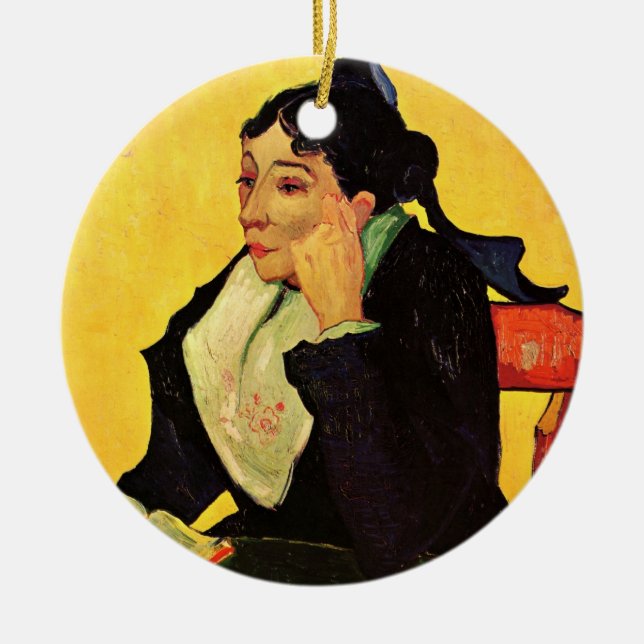 Madame Ginoux mit Büchern von Vincent van Gogh Keramikornament (Vorne)