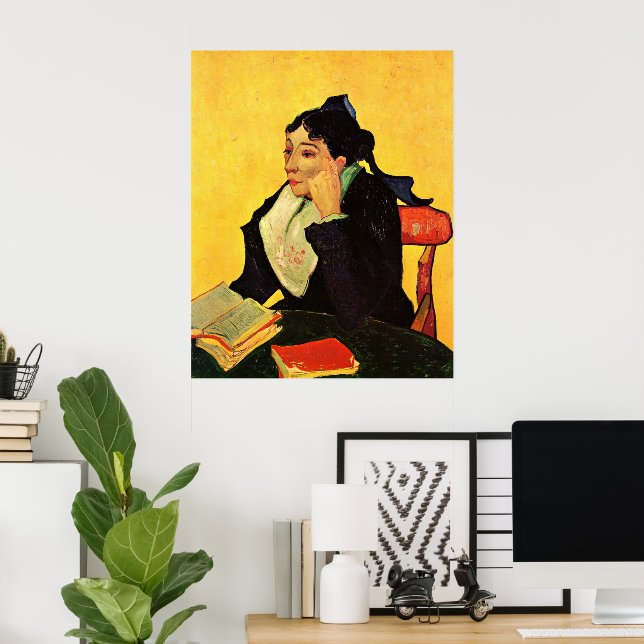 Madame Ginoux mit Büchern von Vincent van Gogh Poster (Heimbüro)