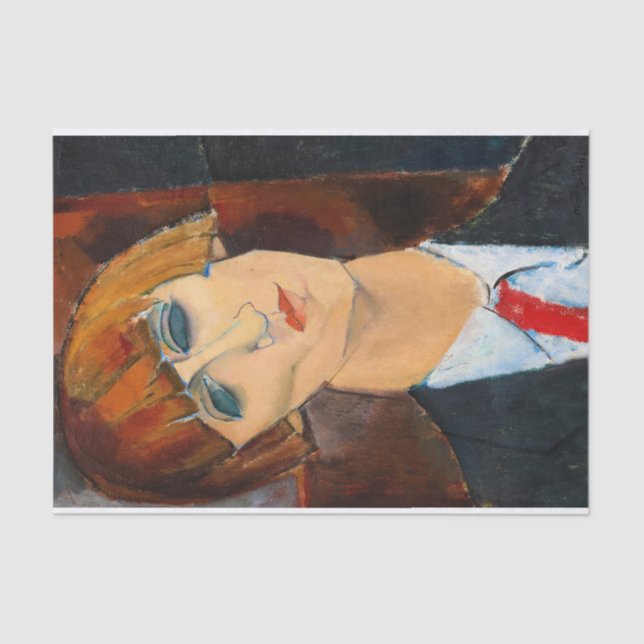 Madame Kisling, 1917 von Amedeo Modigliani Seidenpapier (Vorderseite)