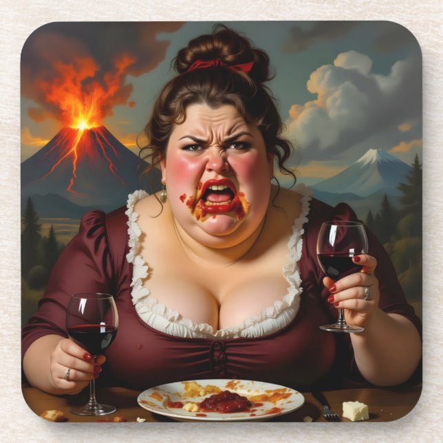 „Madame Lava-Cake“ - Sie explodiert im Nu Getränkeuntersetzer (Vorderseite)
