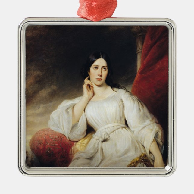 Madame Malibran in der Rolle von Desdemona, 1830 Ornament Aus Metall (Vorne)