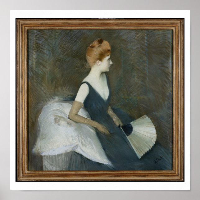 Madame Marthe Letellier sitzt auf einem Sofa Poster (Vorne)