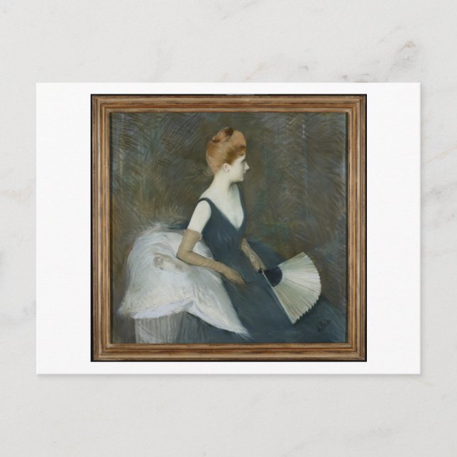 Madame Marthe Letellier sitzt auf einem Sofa Postkarte (Vorderseite)