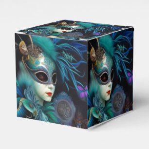 Madame Masquerade Aquamarin Cube Geschenkschachtel
