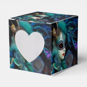Madame Masquerade Aquamarin Heart Geschenkschachtel