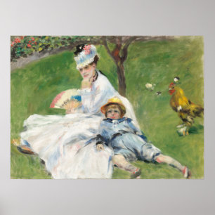 Madame Monet und ihr Sohn - Auguste Renoir Fine Ar Poster