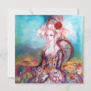 MADAME POMPADOUR ,Edle Gold-Kostüm-Party Einladung