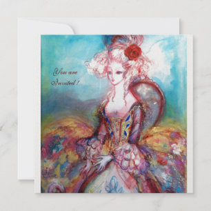 MADAME POMPADOUR ,Elegantes Gold-Kostümfest Einladung