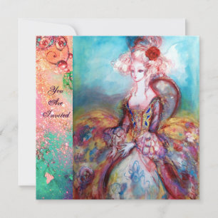 MADAME POMPADOUR ,Elegantes Gold-Kostümfest Einladung