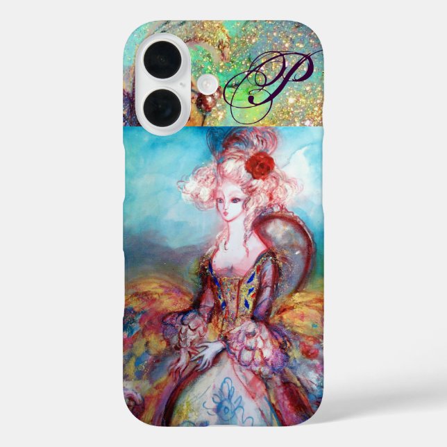 MADAME POMPADOUR , ELEGANTES SCHÖNHEITSMONOGRAMM Case-Mate iPhone HÜLLE (Rückseite)
