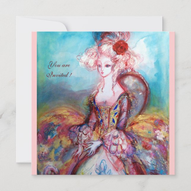 MADAME POMPADOUR,Party für klassische Kostüme Einladung (Vorderseite)