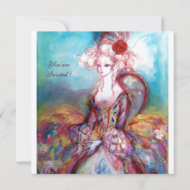 MADAME POMPADOUR,Party für klassische Kostüme Einladung (Vorderseite)