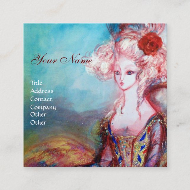 MADAME POMPADOUR Schönheit, Salon, Wellness-Center Quadratische Visitenkarte (Vorderseite)