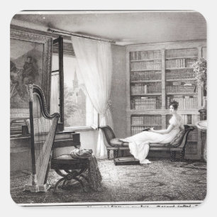 Madame Recamier am Abbaye-Zusatz-Bois Quadratischer Aufkleber