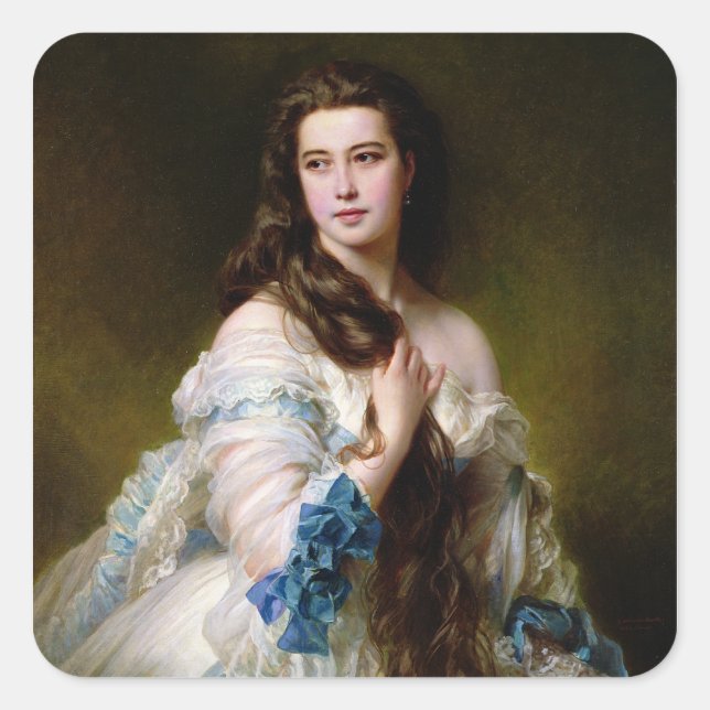 Madame Rimsky-Korsakov Quadratischer Aufkleber (Vorderseite)