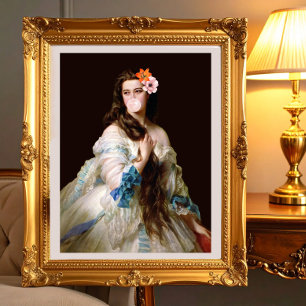 Madame Rimsky mit zwei Blumen Fotodruck