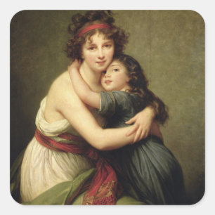 Madame Vigee-Lebrun und ihre Tochter Quadratischer Aufkleber
