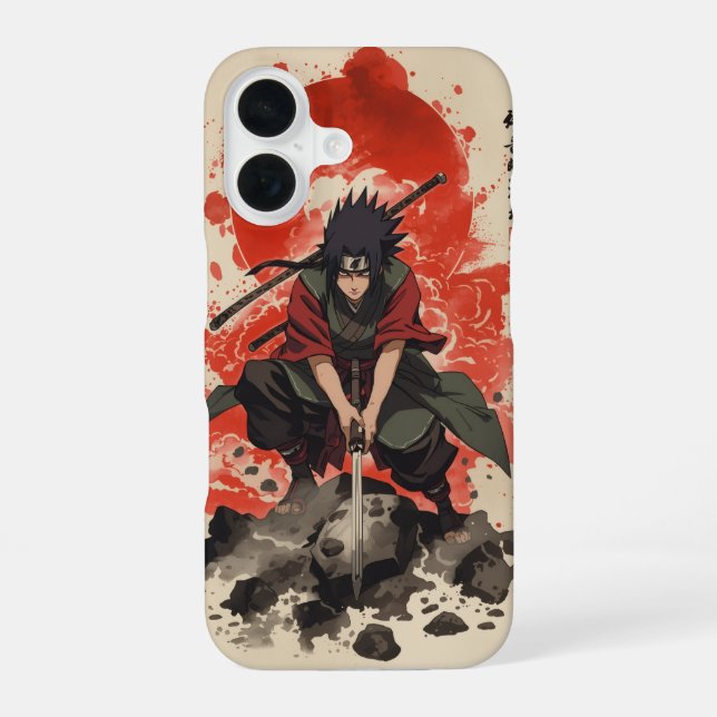 Madara Uchiha – Cinematic Watercolor  iphone case iPhone 16 Hülle (Rückseite)