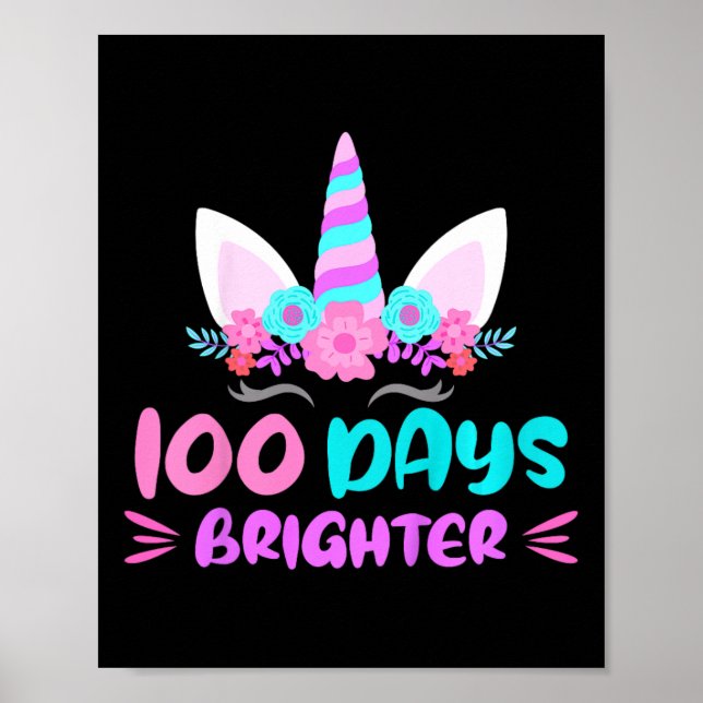 Mädchen 100. Schultag des Schullichters Poster (Vorne)