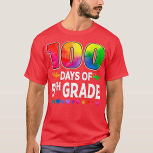 Mädchen 100 Tage 5. Klasse Herz Gefärbte Krawatte T-Shirt