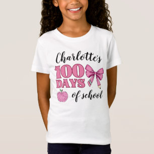 Mädchen 100 Tage Schule Rosa Stift Bow T-Shirt