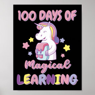 Mädchen 100 Tage SchulOutfit Unicorn Rucksack Poster