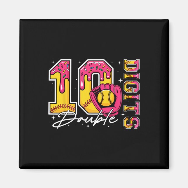 Mädchen 10 Doppelziffern 10. Geburtstag Eiscreme S Magnet (Vorne)