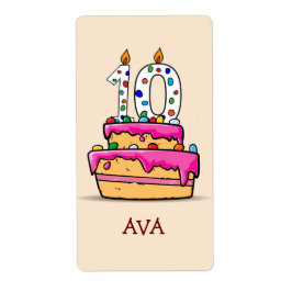 Mädchen 10. Geburtstag, 10 auf Sweet Pink Cake