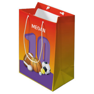 Mädchen 10. Geburtstag Sportbälle Mittlere Geschenktüte