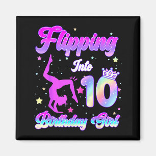 Mädchen 10. Geburtstag Turnen 10 Jahre alt Magnet