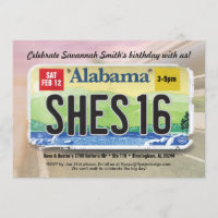 Mädchen 16. Tag Alabama Lizenz Einladung