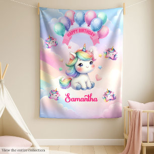 Mädchen 1. Geburtstag Blanket Einhorn Pastell Gesc Fleecedecke