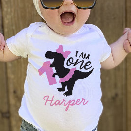 Mädchen 1. Geburtstag Dinosaurier mit Tutu T - Shi Baby T-shirt