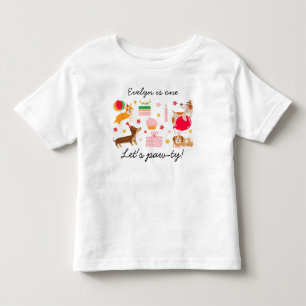 Mädchen 1. Geburtstag Let's Pawty Niedlichen Party Kleinkind T-shirt