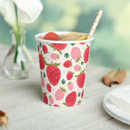 Mädchen 1. Geburtstag Rot Pink Erdbeeren-Party Pappbecher