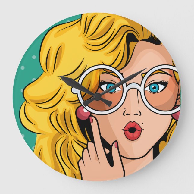 Mädchen #1 große wanduhr (Vorderseite)