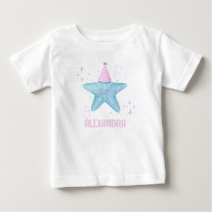 Mädchen 1. Unter dem Meer Seestern-Party-Outfit Baby T-shirt